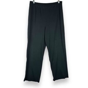 Ming Wang Pants Womens Size Large Black Knit Pull On Office Quiet Luxury Capsule